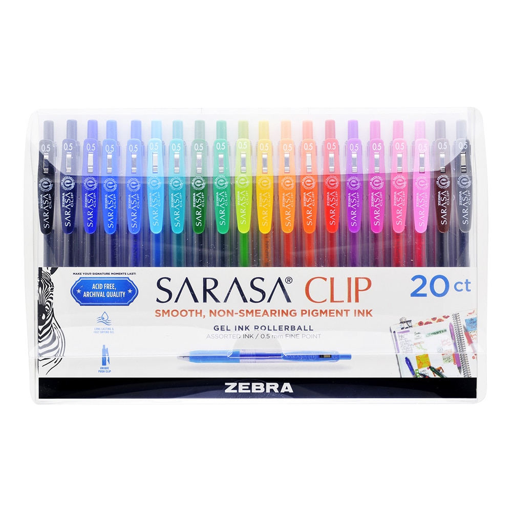 Zebra, Sarasa, Gel, Retractable, 20 Pen, Set